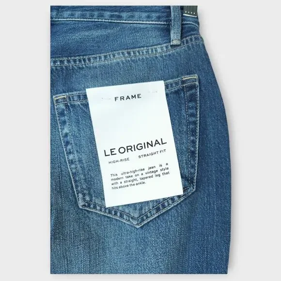 NEW Women FRAME Le Original High Rise Straight Fit Above Ankle Blue Jean Size 29 - Picture 10 of 10